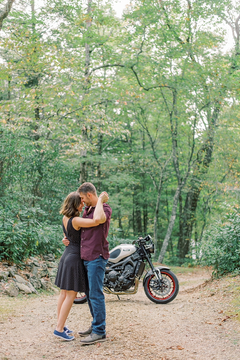 engagement photos with motorcycle
