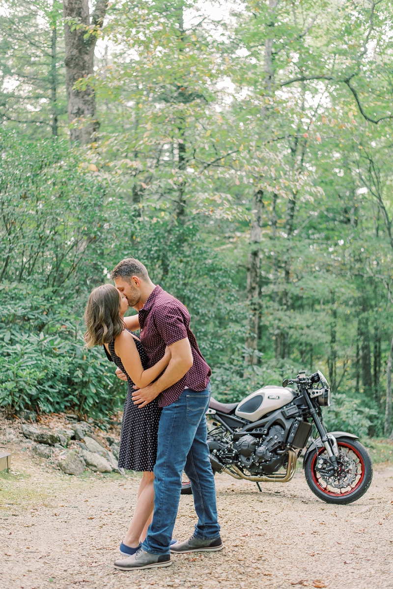 engagement photos with motorcycle